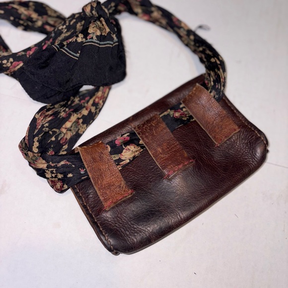 Vintage Artisan Brown Leather Bag hand crafted phone waist cross body - Picture 5 of 10